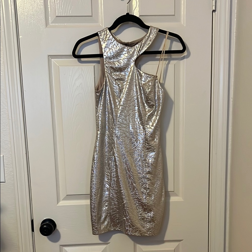 Guess Metallic Mini - One Shoulder Mini Dress